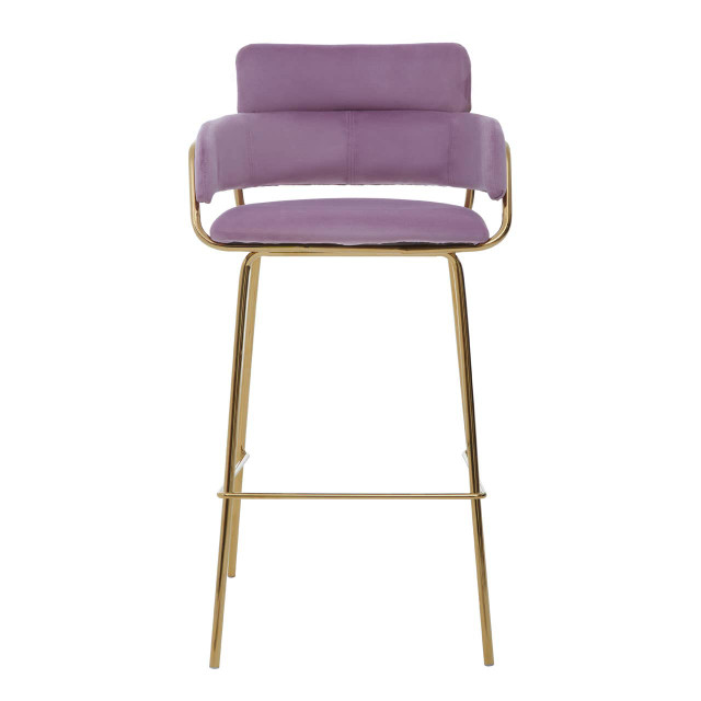 Premier Housewares Tamzin Pink Velvet Bar Chair