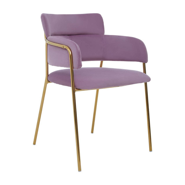 Premier Housewares Tamzin Pink Velvet Dining Chair