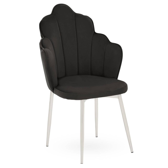 Premier Housewares Tian Black Velvet Chair
