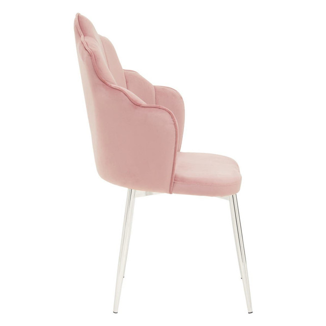 Premier Housewares Tian Pink Velvet Dining Chair