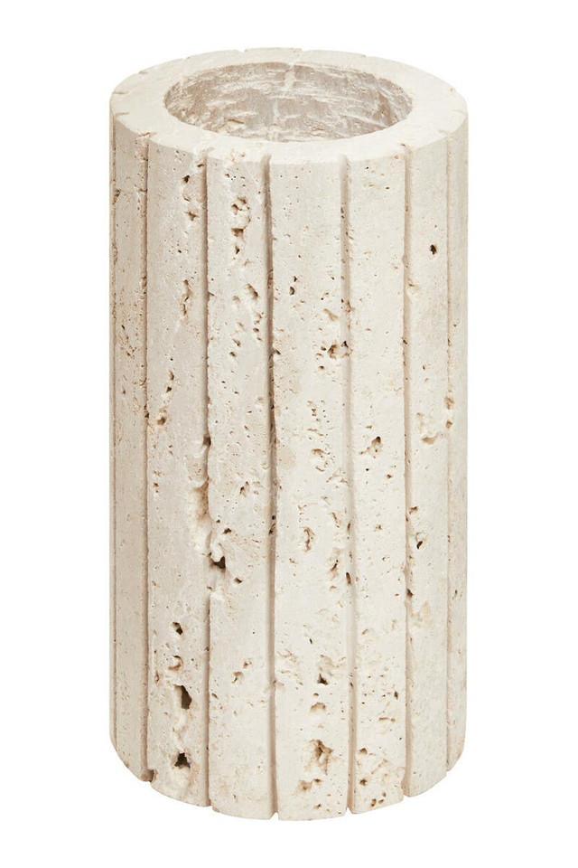 Premier Housewares Tibor Travertine Ribbed Vase
