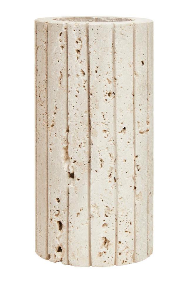 Premier Housewares Tibor Travertine Ribbed Vase