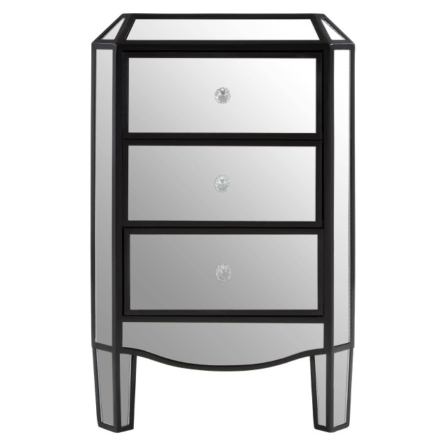 premier housewares Tiffany 3 Drawer Mirrored Chest