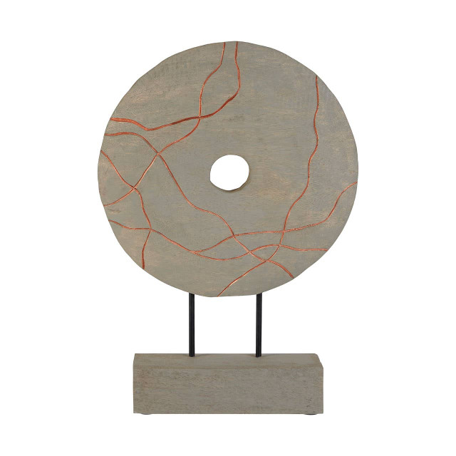 premier housewares Vena Round Wooden Sculpture