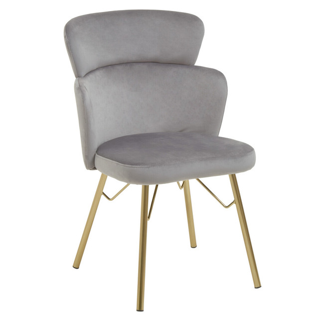 premier housewares Veneto Grey Velvet Chair