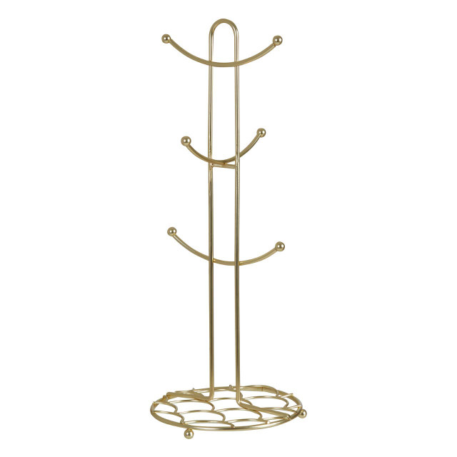 Premier Housewares Vertex Deco Matte Gold Mug Tree