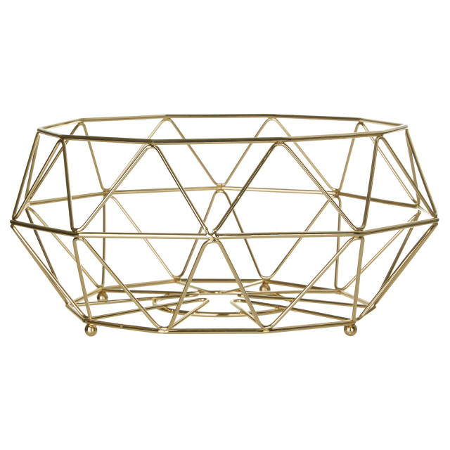 Premier Housewares Vertex Gold Finish Fruit Basket