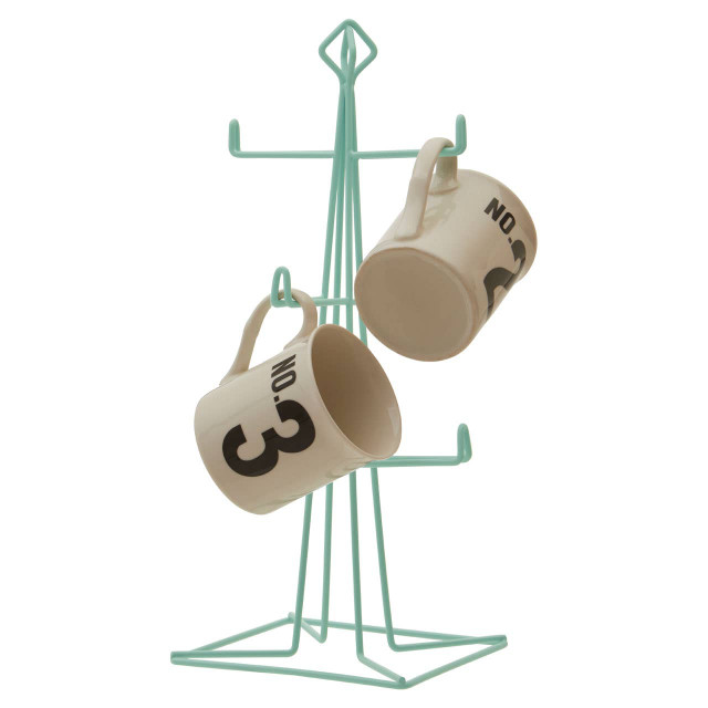 Premier Housewares Vertex Green Finish Mug Tree