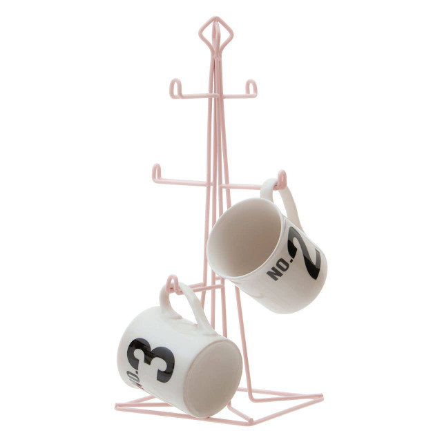 Premier Housewares Vertex Pink Finish 6 Mug Tree