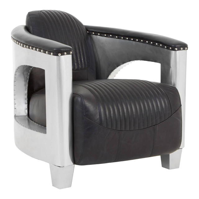 Premier Housewares Victor Black Leather Sofa Chair