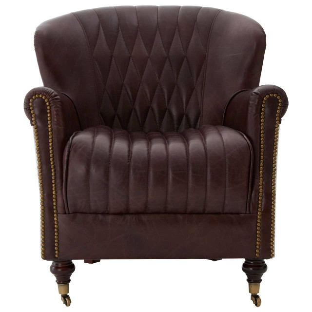 Premier Housewares Victor Brown Leather Armchair