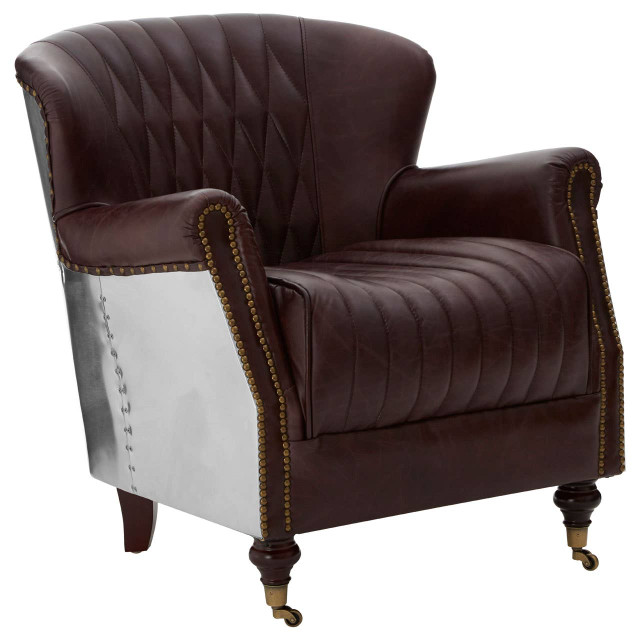 premier housewares Victor Brown Leather Armchair