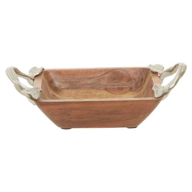 premier housewares Vine Acacia Wood Square Bowl
