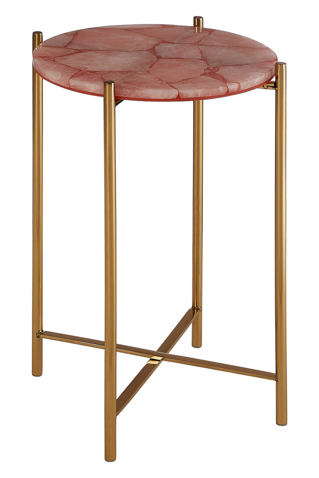 Premier Housewares Vita Pink Quartz Side Table