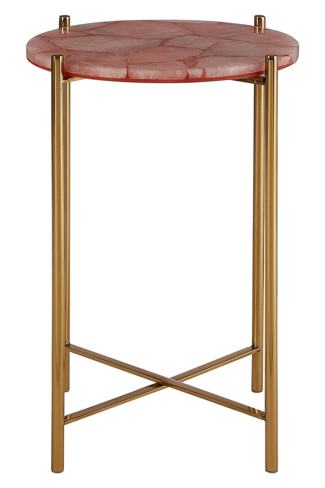 Premier Housewares Vita Pink Quartz Side Table