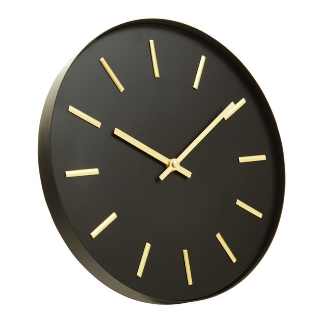 Premier Housewares Vitus Black And Gold Wall Clock