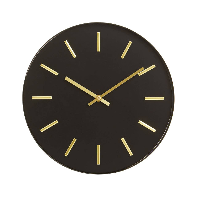 premier housewares Vitus Black And Gold Wall Clock