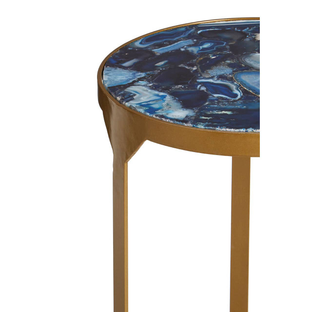 Premier Housewares Vizzini Round Agate Side Table