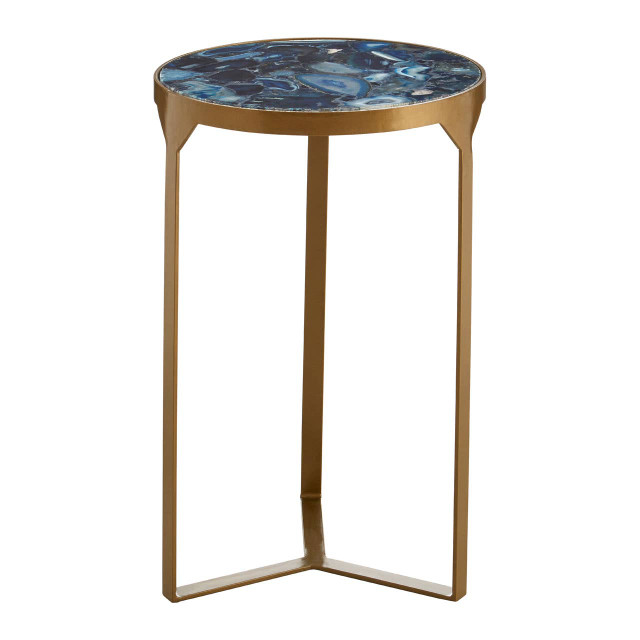 premier housewares Vizzini Round Agate Side Table