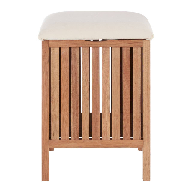 premier housewares Walnut Wood Storage Stool