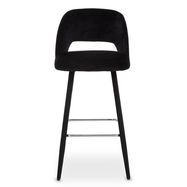 premier housewares Warren Black Velvet Bar Chair