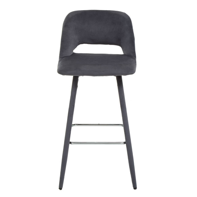 Premier Housewares Warren Grey Velvet Bar Chair