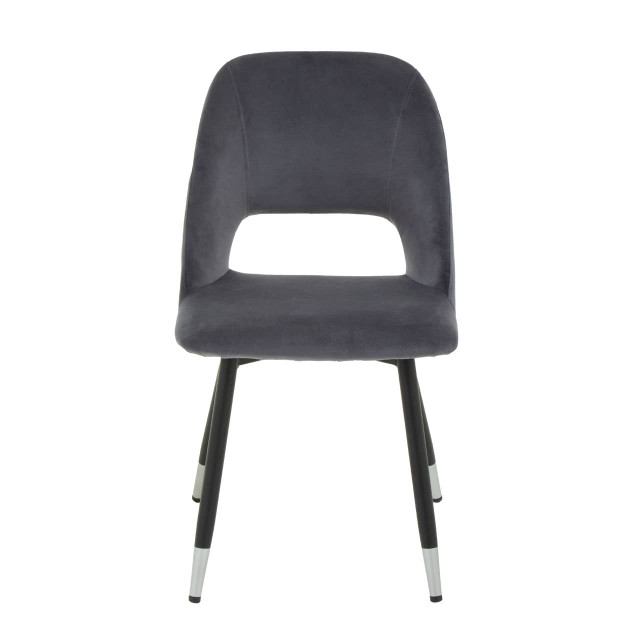 Premier Housewares Warren Grey Velvet Dining Chair