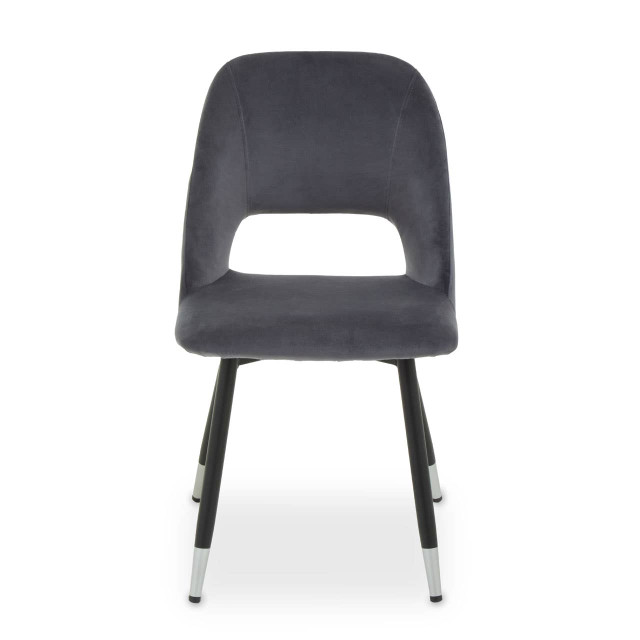 premier housewares Warren Grey Velvet Dining Chair
