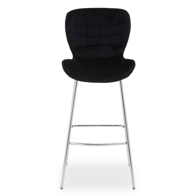 premier housewares Warton Black Velvet Bar Chair