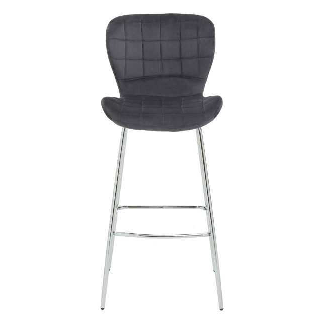 Premier Housewares Warton Grey Velvet Bar Chair