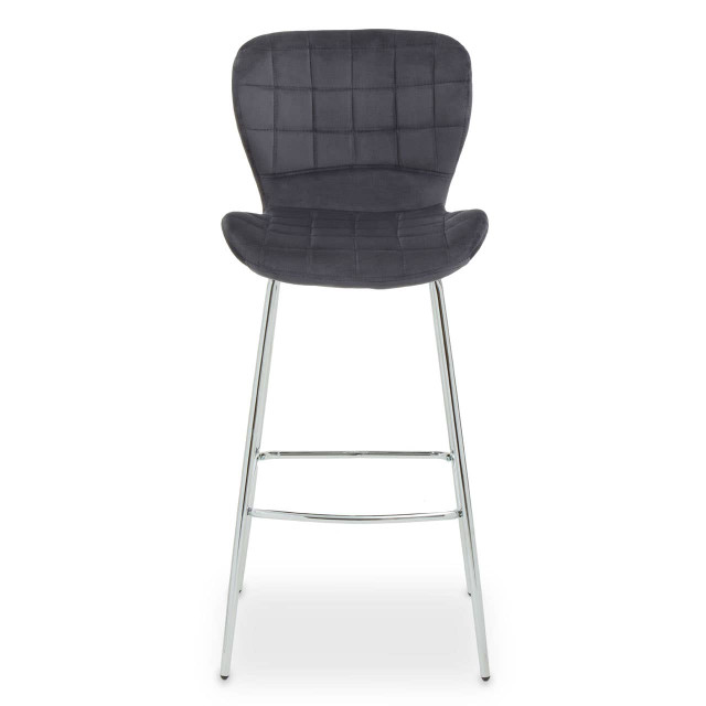 premier housewares Warton Grey Velvet Bar Chair