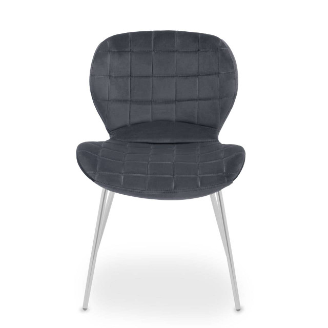 Premier Housewares Warton Grey Velvet Dining Chair