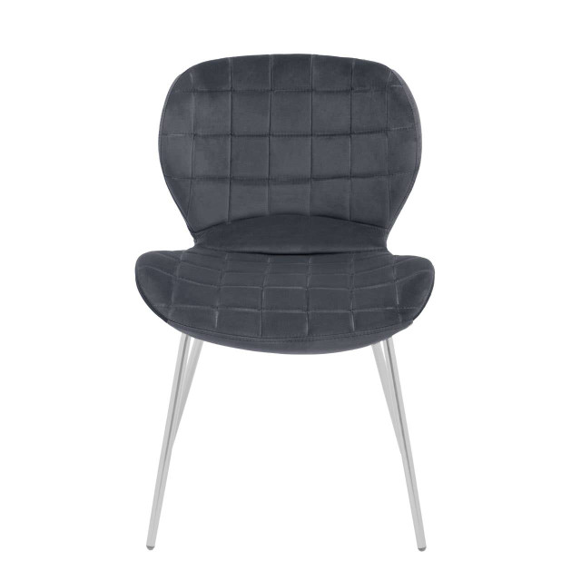Premier Housewares Warton Grey Velvet Dining Chair