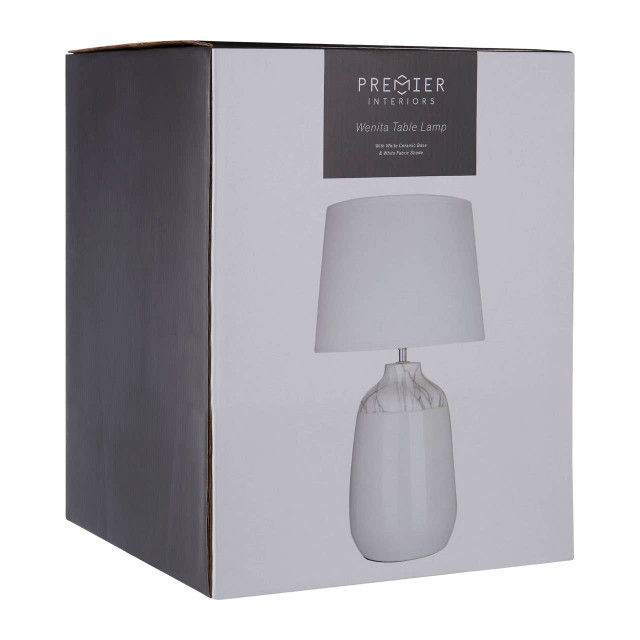 Premier Housewares Wenita White Ceramic Table Lamp