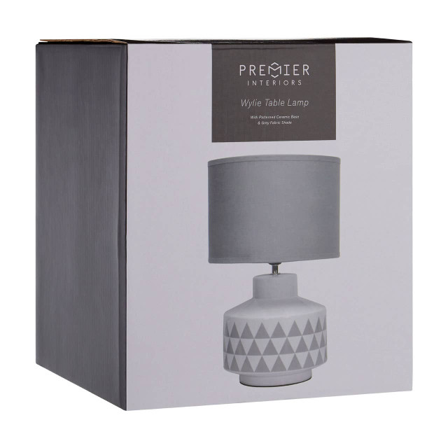 Premier Housewares Wylie White Ceramic Table Lamp
