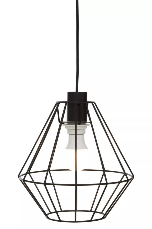 Premier Housewares Wyra Black Cage Pendant Light