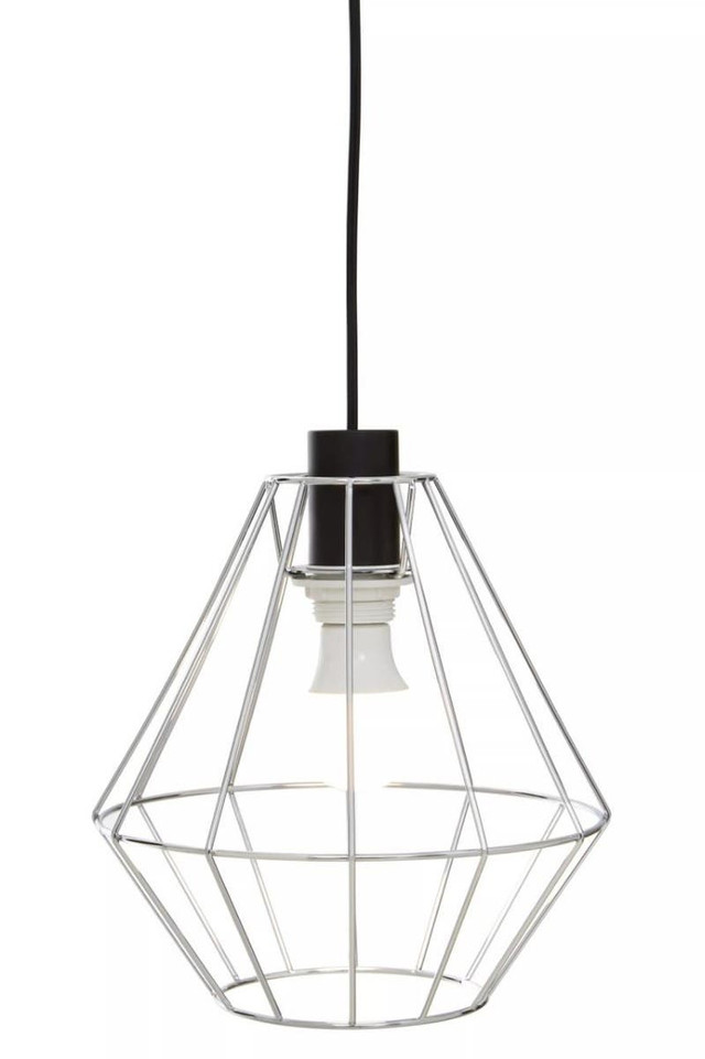 Premier Housewares Wyra Chrome Cage Pendant Light
