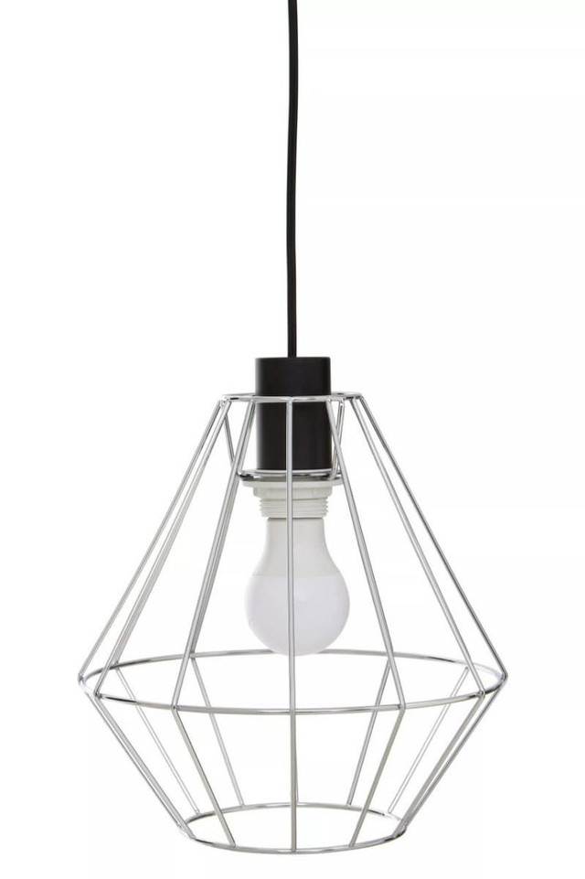 premier housewares Wyra Chrome Cage Pendant Light