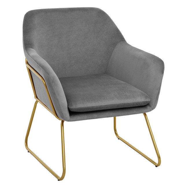Premier Housewares Xander Grey Velvet Armchair
