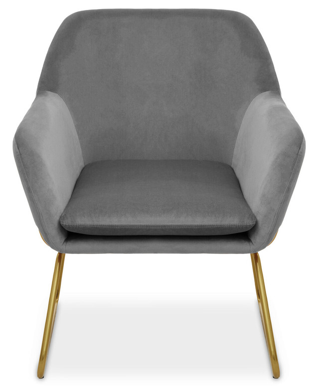 Premier Housewares Xander Grey Velvet Armchair