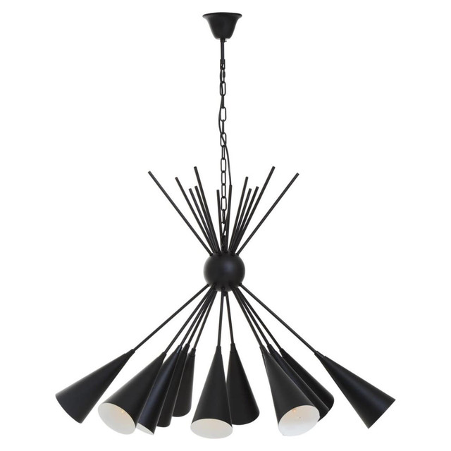 Premier Housewares Yara Matt Black Pendant Light