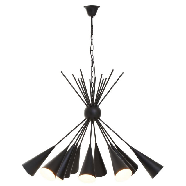 premier housewares Yara Matt Black Pendant Light