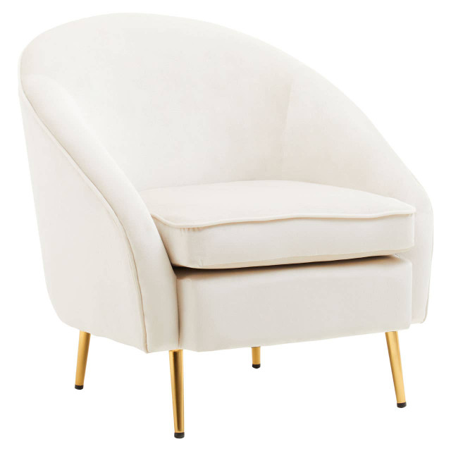 Premier Housewares Yasmeen Beige Velvet Armchair