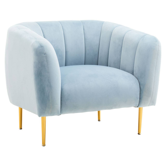 Premier Housewares Yasmeen Blue Velvet Armchair