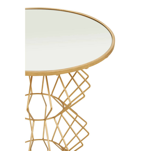 Premier Housewares Yaxi Gold Finish Frame Table