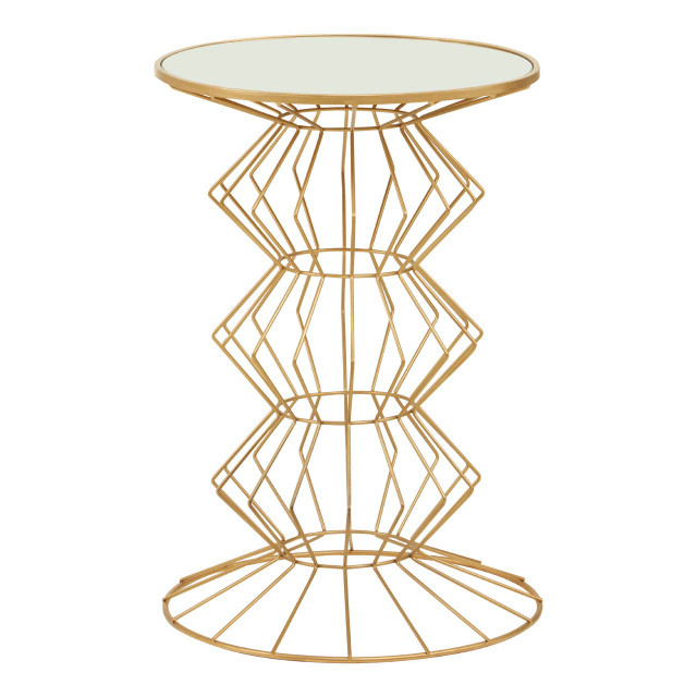 premier housewares Yaxi Gold Finish Frame Table