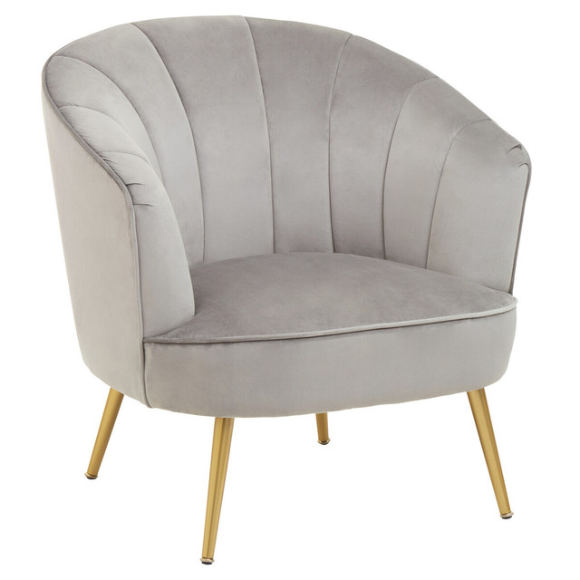 premier housewares Yolanda Grey Velvet Chair