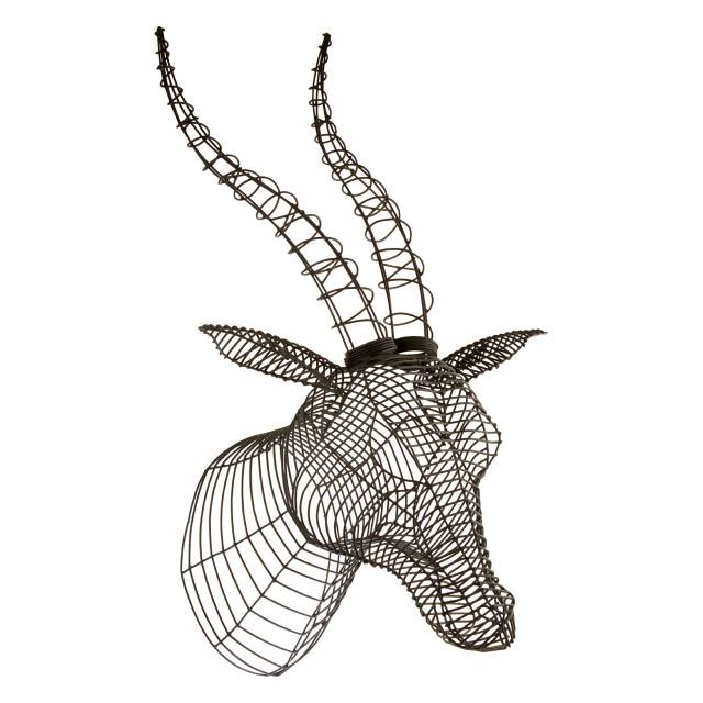 Premier Housewares Zania Black Wire Antelope Head