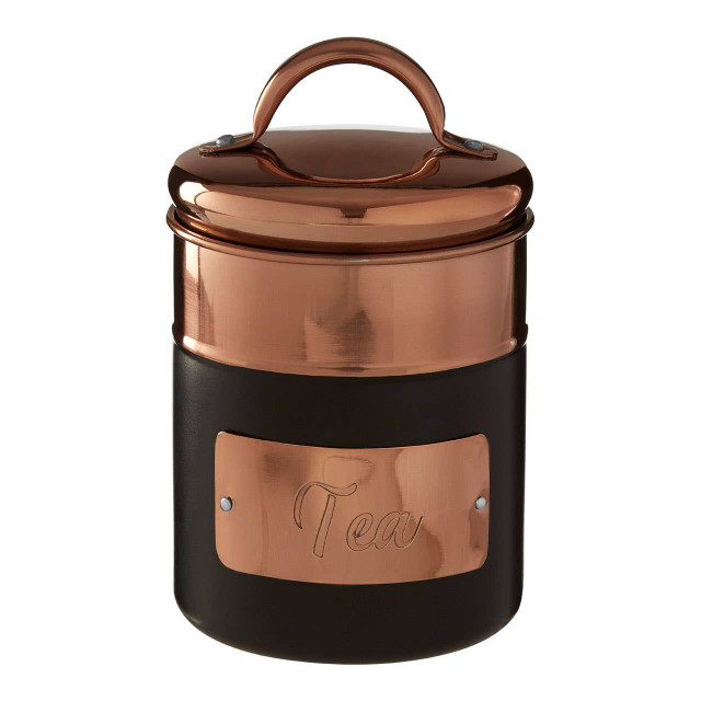 Premier Housewares Prescott Charcoal And Copper Tea Canister