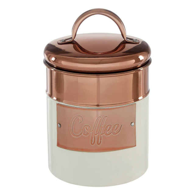 Premier Housewares Prescott Cream And Copper Coffee Canister